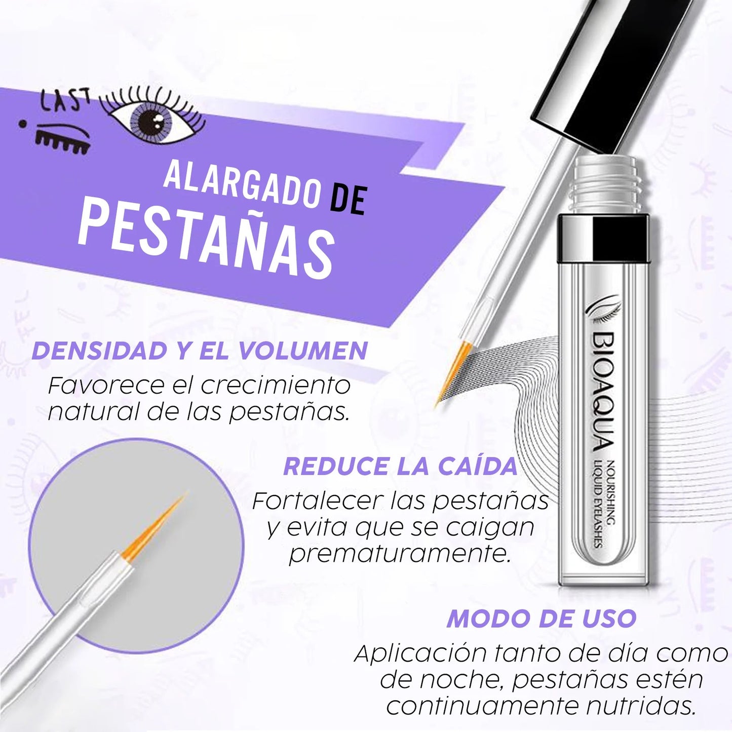 Combo Serum alargador de pestañas Bioaqua x3