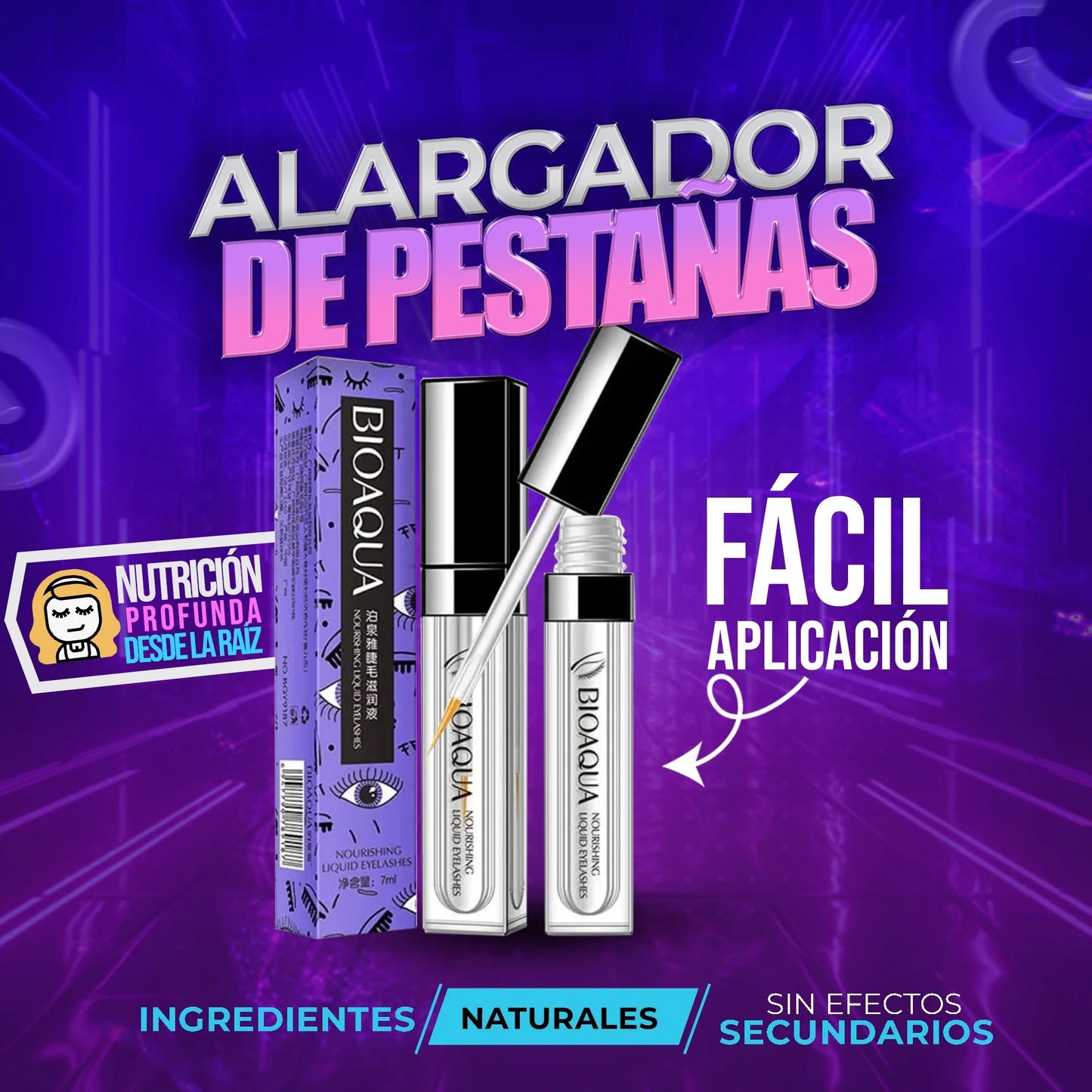 Combo Serum alargador de pestañas Bioaqua x3